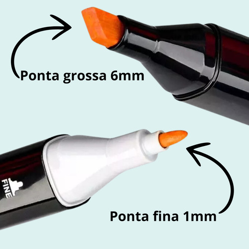 Canetinhas Ponta Dupla Touch Com Estojo Marcadores 80 Cores