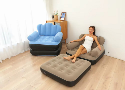 1 Sofa Cama Inflable Portatil Impermeable P/viajes Camping