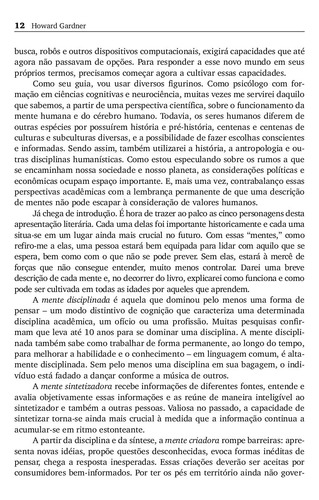 Cinco Mentes para o Futuro, de Gardner, Howard. Editorial ARTMED EDITORA LTDA.,Harvard Business School Press, capa mole em português, 2007
