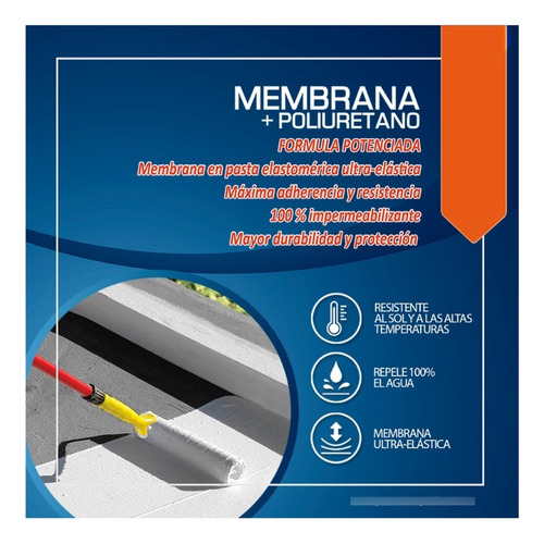 Membrana Impermeabilizante+ Poliuretano 20kg San Agustín Blanco Satinado