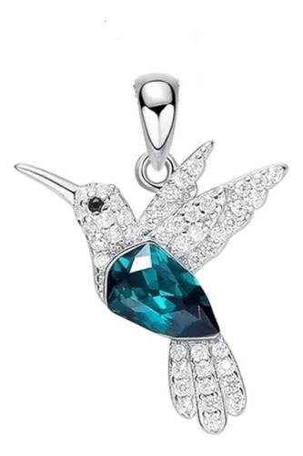  Colgante Colibri Plata 925 Cristal + Cadena Turbillon Mujer