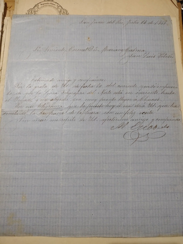 Carta Antigua Mariano Escobedo Documento Antiguo 1868