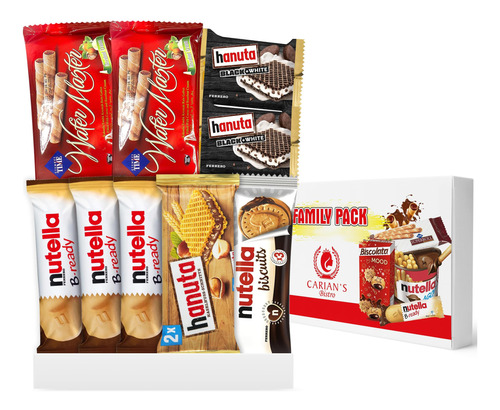 Nutella Snack Pack, B-ready, Galletas, Hanuta, Biscolata Moo