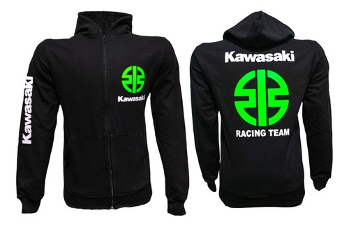 Imagen 4 de 7 de Buzo Canguro Kawasaki Capucha Moto Racing Motoscba