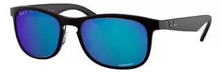 Anteojos de sol polarizados Ray-Ban RB4263 Chromance Standard con marco de nailon color matte black, lente blue espejada/chromance, varilla matte black de nailon