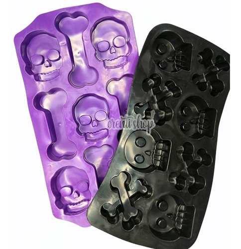 Moldes De Halloween Calavera Hielo O Chocolate Resposteria