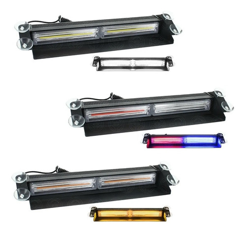 Barra Cob Codigo 2 Módulos Luz Led Roja/ Azul Estrobo Y Fija