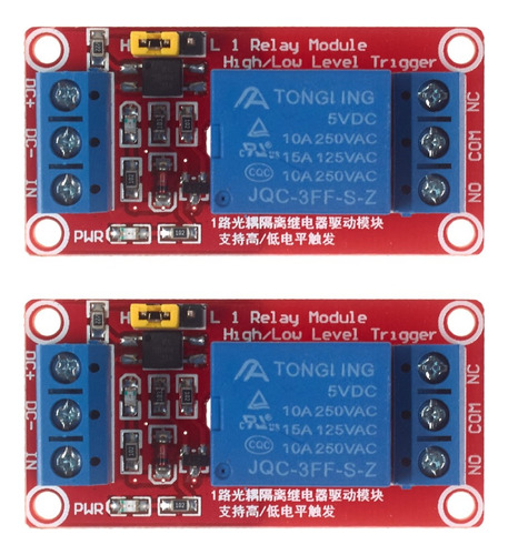 Módulo Relé 5v: Control Alto Y Bajo - Pack 2 Unidad