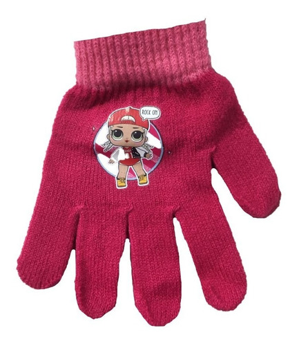 Guantes Tejido Lol Surprise Invierno Fucsia Y Verde Aqua