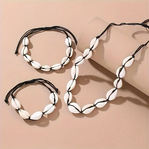 Conjunto 3 Piezas Collar Pulsera Tobillera Moda Playa Mujer