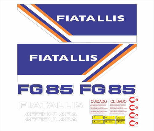 Kit Adesivos Compatível Fiatallis Fg 85 Fg85 R742 Cor PADRÃO