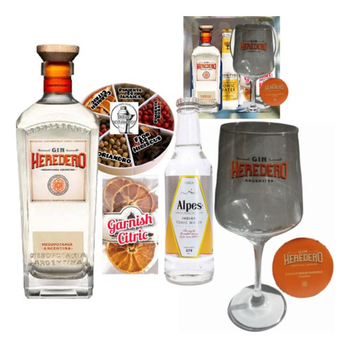 Kit Gin Heredero + Copa + Botánicos + Garnish Envío Gratis!!