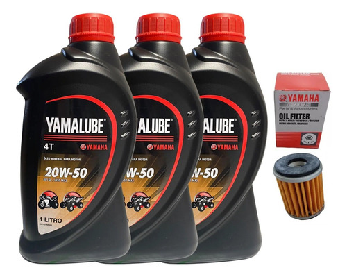 Combo Filtro E Óleo Motor Yamalube 4t 20w50 Lander/fazer 250