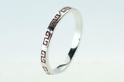 Imagen 4 de 10 de Anillo Romano Regalo Regalo Rojo Mujer Hombre Chapa Plata 2