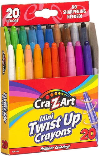 20 Mini Crayones Colores Para Colorear Twist Up Cra-z-art