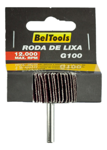 Roda De Lixa 60x20mm G100 C/ Haste 1/4 Beltools