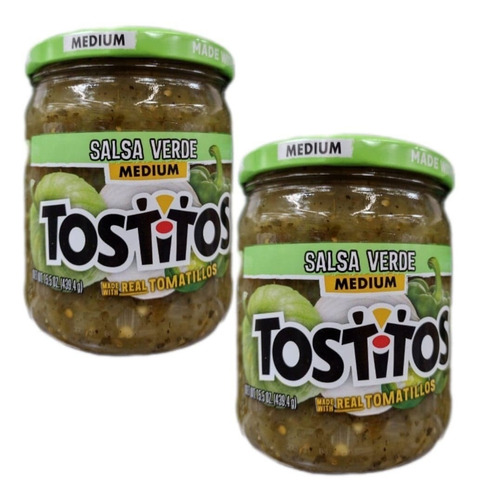 2x Tostitos Salsa Verde Medium Salsa Para Totopos Tostitos