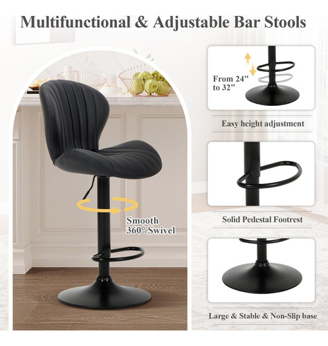 Colamy Juego De 3 Taburetes De Bar Modernas Sillas De Bar