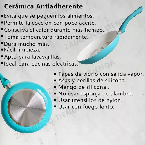 Set Cocina Ollas Ceramica Antiadherente 6pz