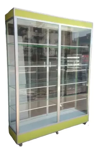vitrina de cristal independiente, 70 x 38 x 20 pulgadas, vidrio templado y  marco de aluminio con revestimiento transparente, para uso minorista