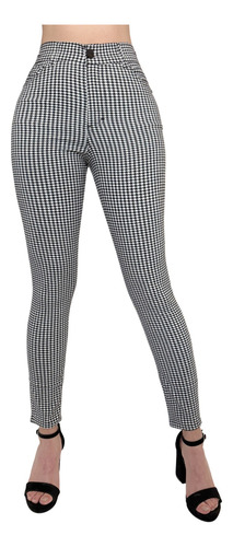 Pantalón Dama Skinny Juvenil Stretch Cintura Alta Cuadrada