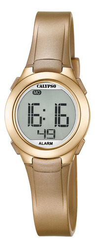 Reloj K5677/3 Calypso Mujer Digital Crush Correa Gris Bisel Gris Fondo Dorado