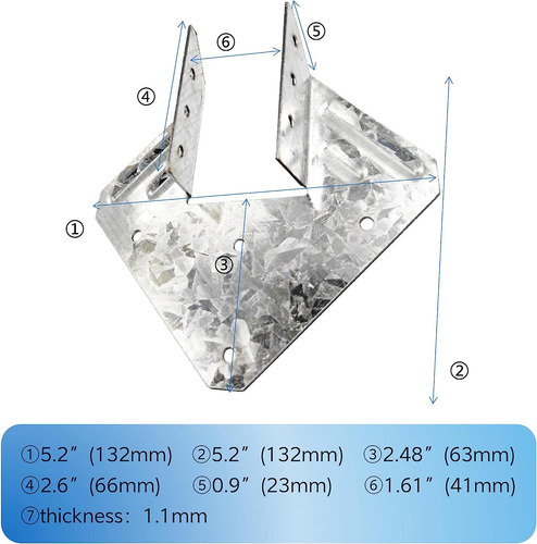 8 Piezas De Soportes Vigas Galvanizados Caliente De Cal...