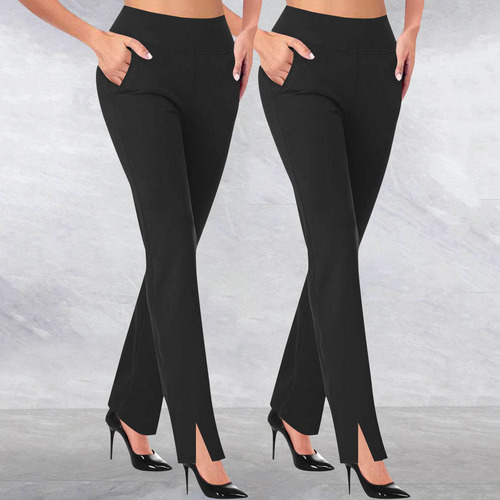 Pantalones Largos Con Bolsillos Elásticos En La Cintura De C