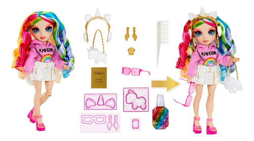 Rainbow High Creative Crystals Muñeca Amaya Raine