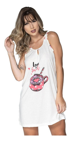 Imagem 3 de 10 de Kit 5 Camisola Feminina Malha Atacado Conforto Linha Noite