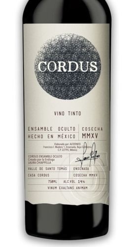 Imagen 2 de 2 de Vino Tinto Cordus Ensamble Oculto 750ml