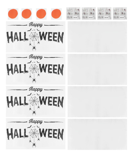 Juego De 4 Pegatinas De Pared Para Decoración De Halloween