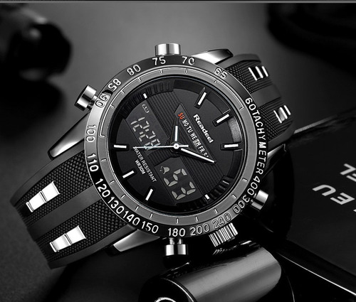 Relógio Pulso Masculino Readeel Dual Time Digital Analógico
