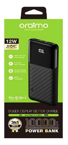 Powerbank Oraimo Toast 10 Byte 2 10000mah 2 Usb - Sportpolis