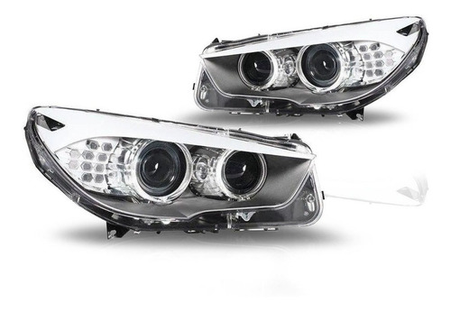 Farol Bmw Serie 5 S5 2011 2012 13 2014 Com Motor Com Led Tyc