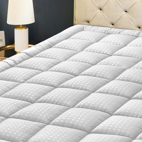 Hyleory Queen Mattress Pad Acolchado Ajustado Protector De C