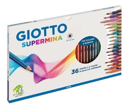 Lapices De Color Giotto Supermina X36 Colores Mina De 3,8mm