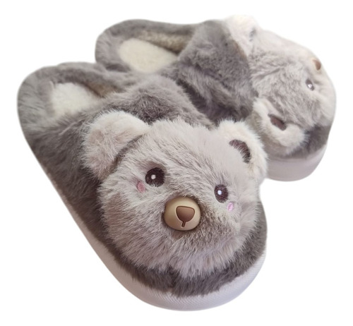 Pantuflas Juvenil Importada Peluche Chinela Goma Eva Liviana