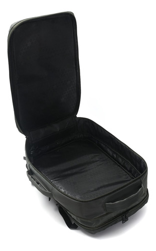 Mochila Viaje Cabina Avion Carry On Impermeable Antirrobo Verde Oscuro Liso