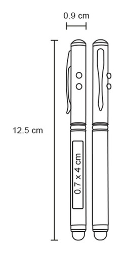 Imagen 4 de 9 de Bolígrafo De Aluminio Con Luz Blanca, Láser Y Goma Touch