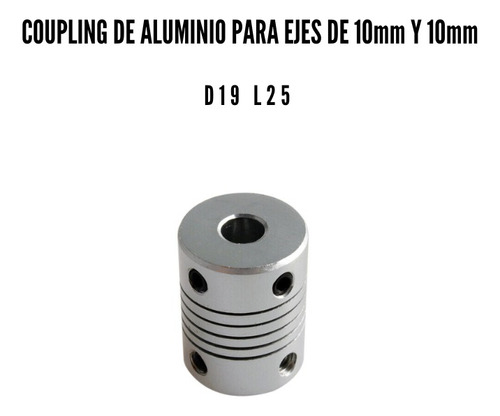 Coupling O Acople Flexible De Aluminio P/ Ejes 10mm Y 10mm