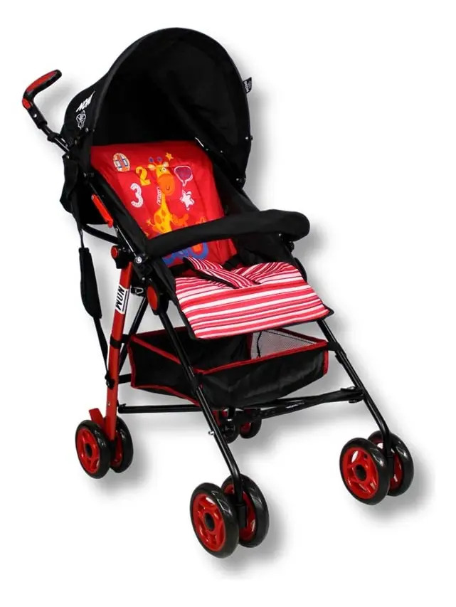 Carriola De Bastón Plegable Noni Is-666f Color Rojo Chasis Negro