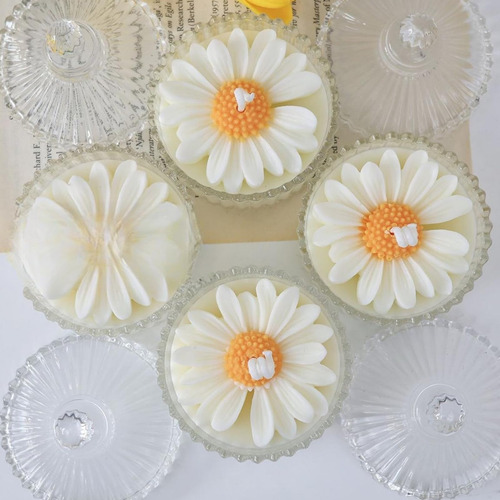 Molde De Silicona Flores Margarita Para Fondant Y Cupcakes Blanco