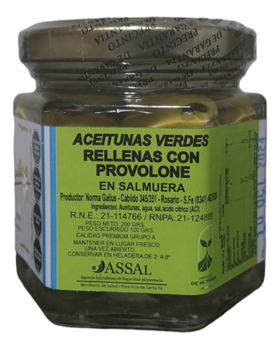 Aceitunas Rellenas Con Provolone Norma Gailus X 200 Gr