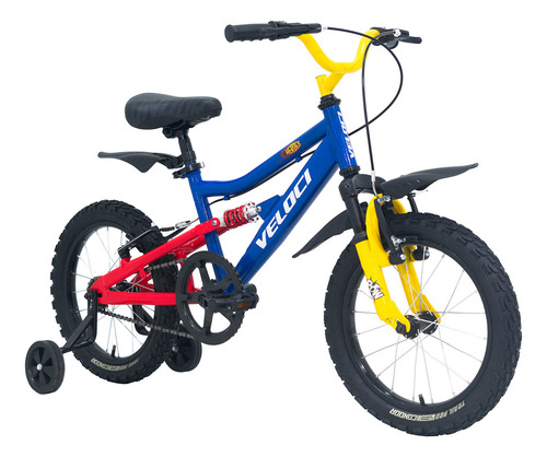 Bicicleta Veloci Heroes Rodada 16 Azul Infantil Tamaño del cuadro S