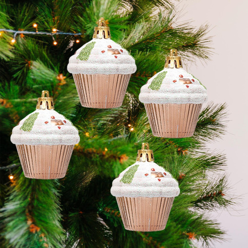 2 X 4 Adornos Navideños Para Cupcakes, Adornos Para Colgar