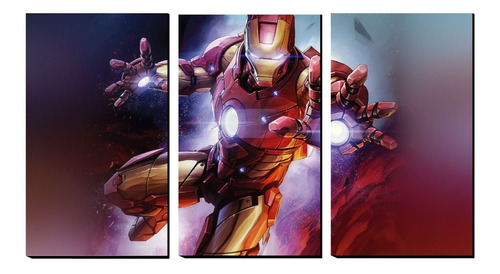 Cuadro Decorativo Tríptico Iron Man