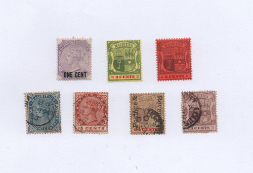 Selos Das Ilhas Mauricio,selos Antigos Brasões 1879/1902