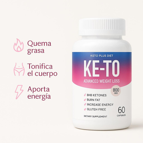 Keto Plus 60 Caps+guia Cetogenica+entrenamiento De Regalo Sin Sabor