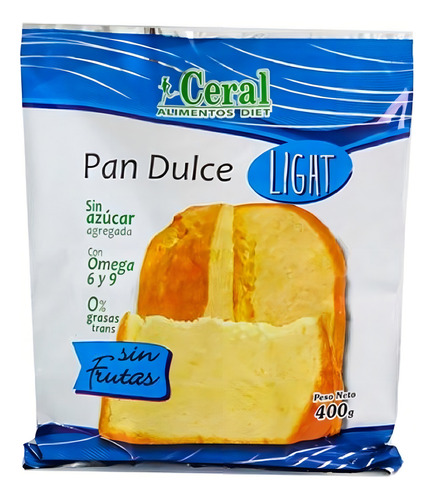 Pan Dulce Light Sin Frutas Ceral S/ Azucar 0% Grasa Trans Dw